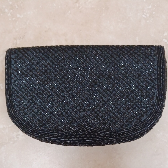 Walborg Handbags - Vintage Walborg Black Beaded Clutch